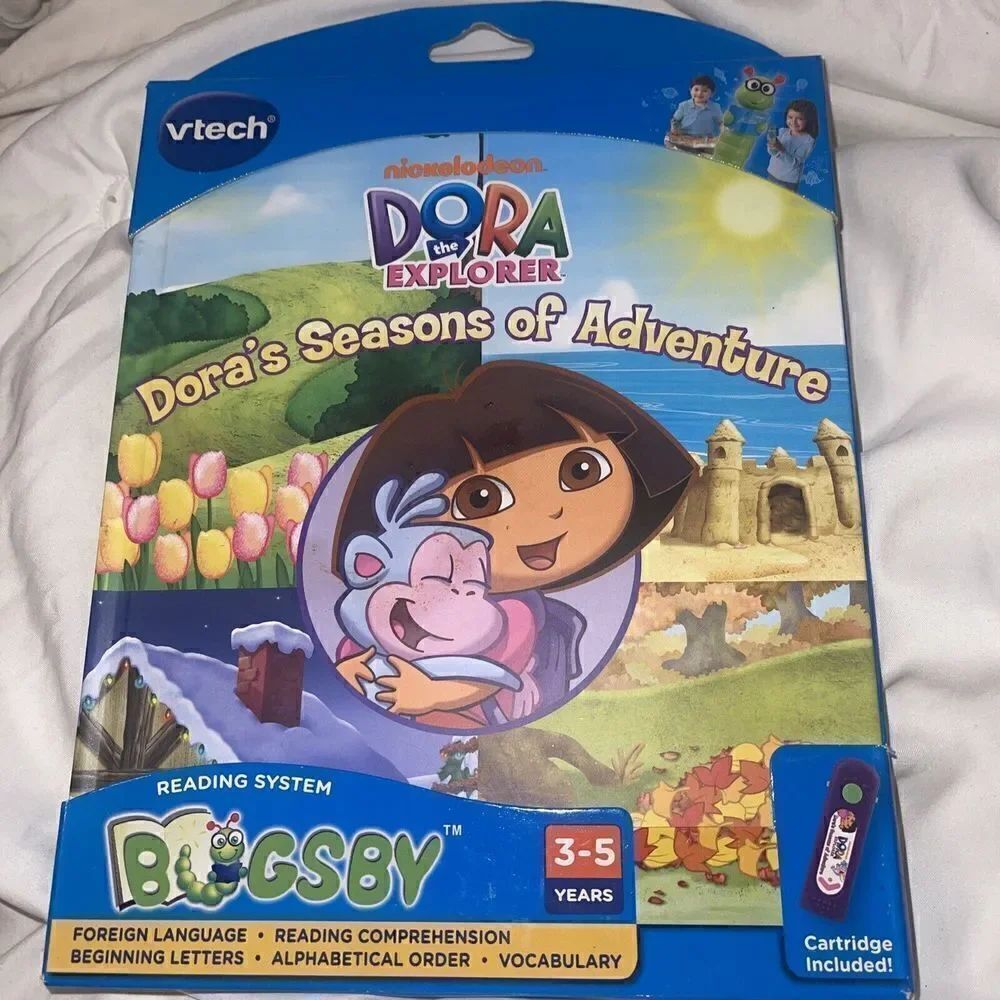Vtech Bugsby Reading System Book Dora the Explorer Seasons of Adventure NEW NIP